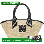香港直邮AMIRI 托特包 女士 1h可退 Micro 米色 Raffia AWBGTO
