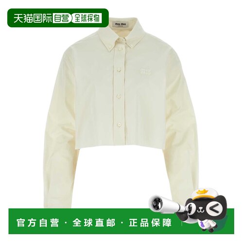 香港直邮MIU MIU 女士衬衫 AW2024 MK169410RGSOOOF0304 长袖白色