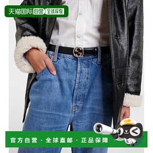 1h可退 香港直邮潮奢 Gucci 古驰 女士 双G扣皮带腰带 000919