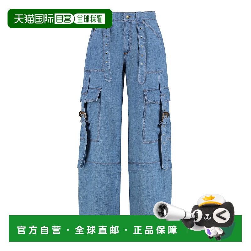 1h可退 香港直邮潮奢 versace 范思哲 女士 Couture 扣飾工裝褲 7