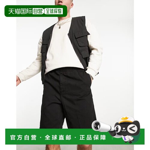 1h可退 香港直邮CARHARTT WIP 男士 flint jort 常规木匠水洗黑色