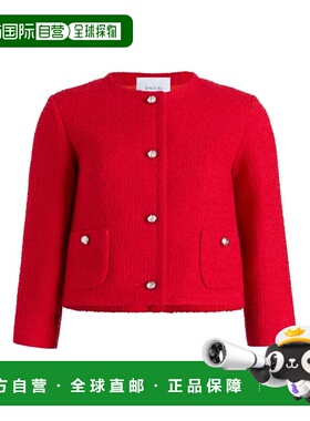 1h可退 香港直邮Patou 女士 NO 领箱型夹克衫 JA0620223 red红色