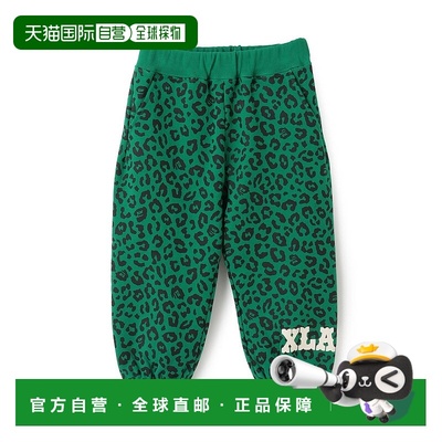 1h可退 日本直邮XLARGE KIDS 儿童 宽松豹纹全棉卫裤 半开叉设计