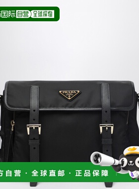 1h可退 香港直邮Prada 普拉达 女士 RENYLON 黑色斜挎包 1BD399OO