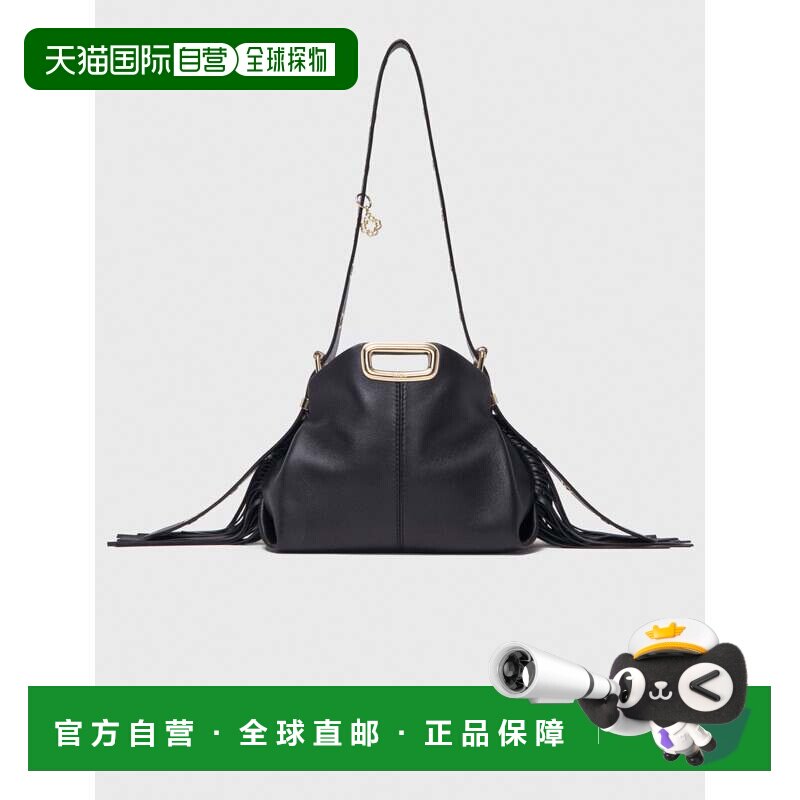 自营maje金色手柄Miss M迷你包-黑色 美国奥莱直发单肩包手提包