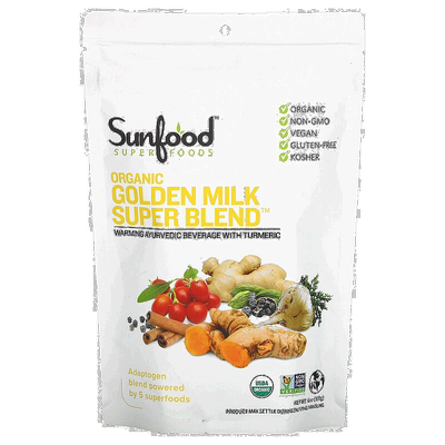 香港直发Sunfood有机黄金牛奶优质混合粉168g