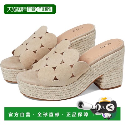 自营NYDJ Helene凉鞋女式米色皮革块鞋跟Espadrilles JOBB117-米