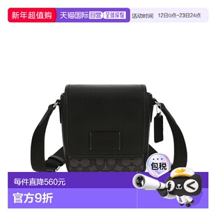 香港直邮COACH 奥莱款男士PVC配皮单肩斜跨包蔻驰斜挎包背包男包