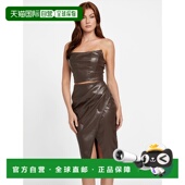 自营guess艾伦人造皮革管顶 裸色 美国奥莱直发