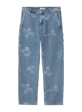 CARHARTT 女士牛仔裤 I0337422LN35 AW2024 蓝色 多口袋牛仔长裤