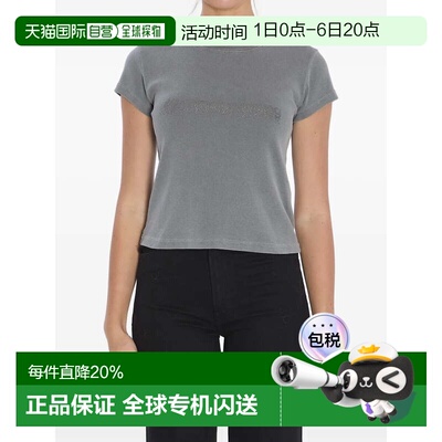 alexander wang亚历山大王字母印花圆领修身短款T恤 春夏女款 1CC