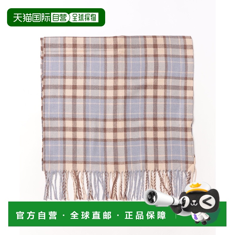 1h可退 日本直邮欧州航路 女装 格纹流苏围巾 轻薄亲肤 手工制作
