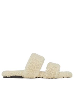 潮奢 Saint Laurent 圣罗兰 男士 羊毛皮凉拖 711242AAAUC