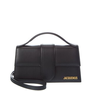 自营Jacquemus Le Grand Bambino Leather Shoulder Bag - black