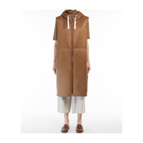 MAX MARA 女士外套 9296064406051 AW2024 棕色 防水帆布中长背心