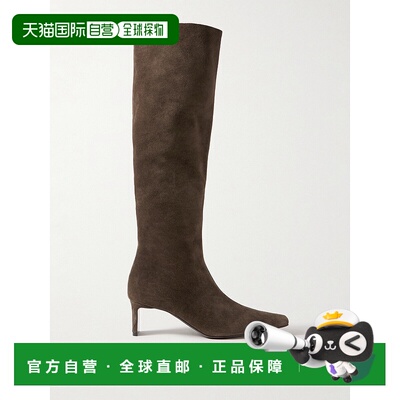 1h可退 香港直邮KHAITE 女士 Ona 绒面革及膝靴子 F1099726EBANO