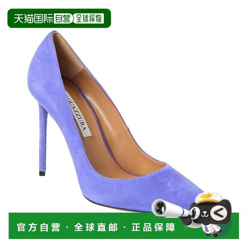 自营Aquazzura Purist 105 Suede Pump - blue 美国奥莱直发