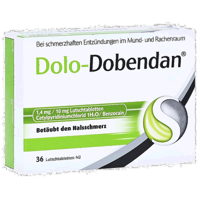 欧洲直邮德国Dolo-Dobendan咽喉消炎止痛带麻药含片36粒喉咙扁桃