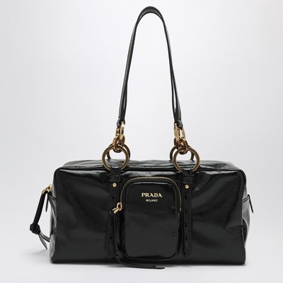 Prada 普拉达 女士 Dangle 中号黑色皮革包包 1BB138OOO2CYR
