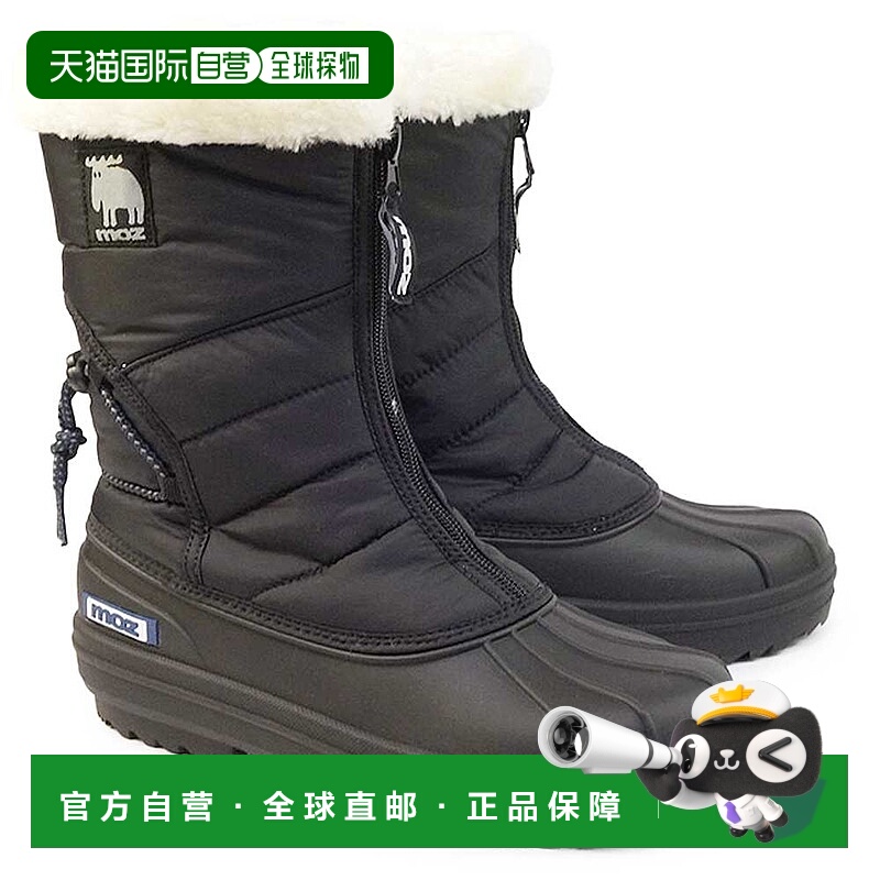 日本直邮Moz 女士雪地靴 MZ3981A 防水带钉短靴带羊毛衬里保暖防
