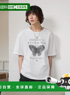 韩国直邮MIMTHEWARDROBE公用T恤MW241HT1WH BLACK BUTTERFLY T-SH
