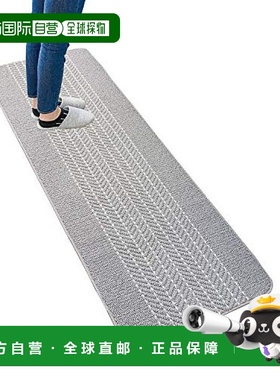 日本直邮Oka 人字形易洗厨房垫防滑日本制 60cm×180cm灰色
