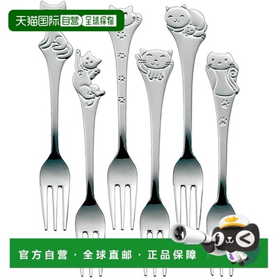 【日本直邮】Nagao Lovely Cats Hime 叉子 6 件套 日本制造