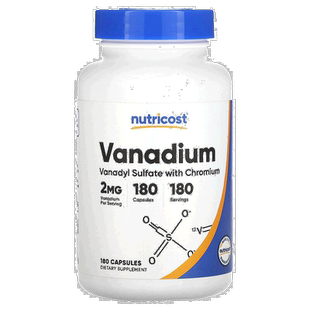 香港直发Nutricost钒胶囊矿物质补充剂促代谢安全营养180粒营养素