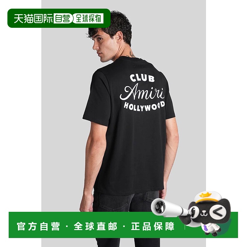 1h可退 香港直邮AMIRI 男士T恤 425321AMJYTE1254 AW2025 黑色 Am
