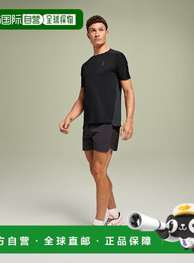 自营欧洲直邮On昂跑 Performance系列男士黑色/曜石黑再生聚酯纤T