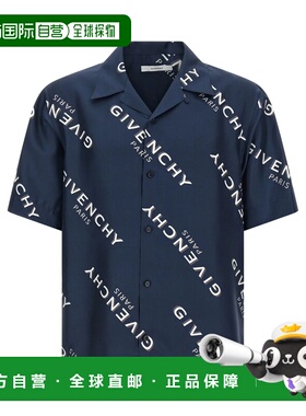 香港直邮GIVENCHY 男士衬衫 BM616J1673410 SS2026 蓝色 Silk Shi