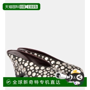 1h可退 Cloak 香港直邮KHAITE 铆钉皮质坡跟凉拖 女士