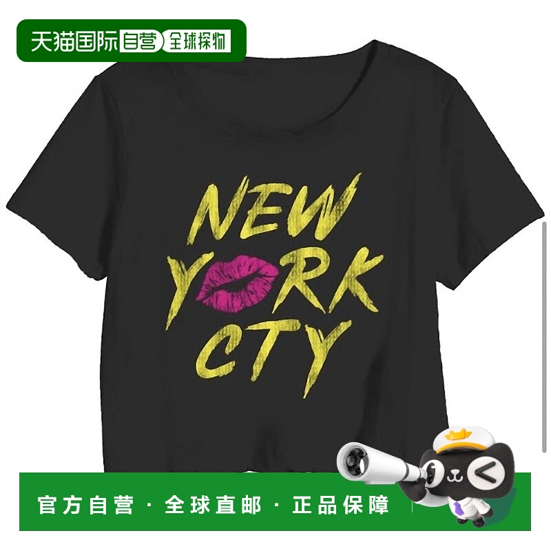 自营 prince peterNew York City Lips 黑色短款 T 恤 - 黑色 美