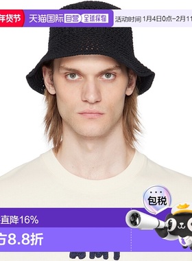 1h可退 香港直邮潮奢 Ami Paris 男士 黑色 Knit AMI Patch 渔夫