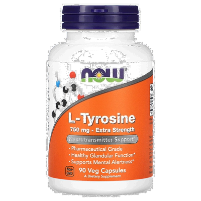 香港直发Now诺奥左旋酪氨酸素食胶囊复合维生素舒缓心情90粒植物