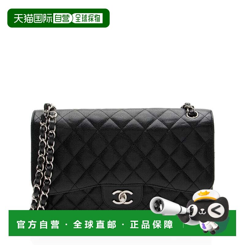 自营Chanel Caviar Leather Classic Jumbo Double Flap Bag - bl
