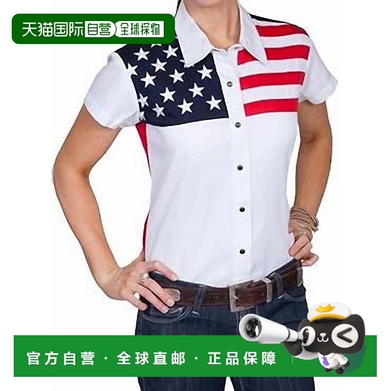 自营scully爱国者系列白色按扣衬衫 美国奥莱直发