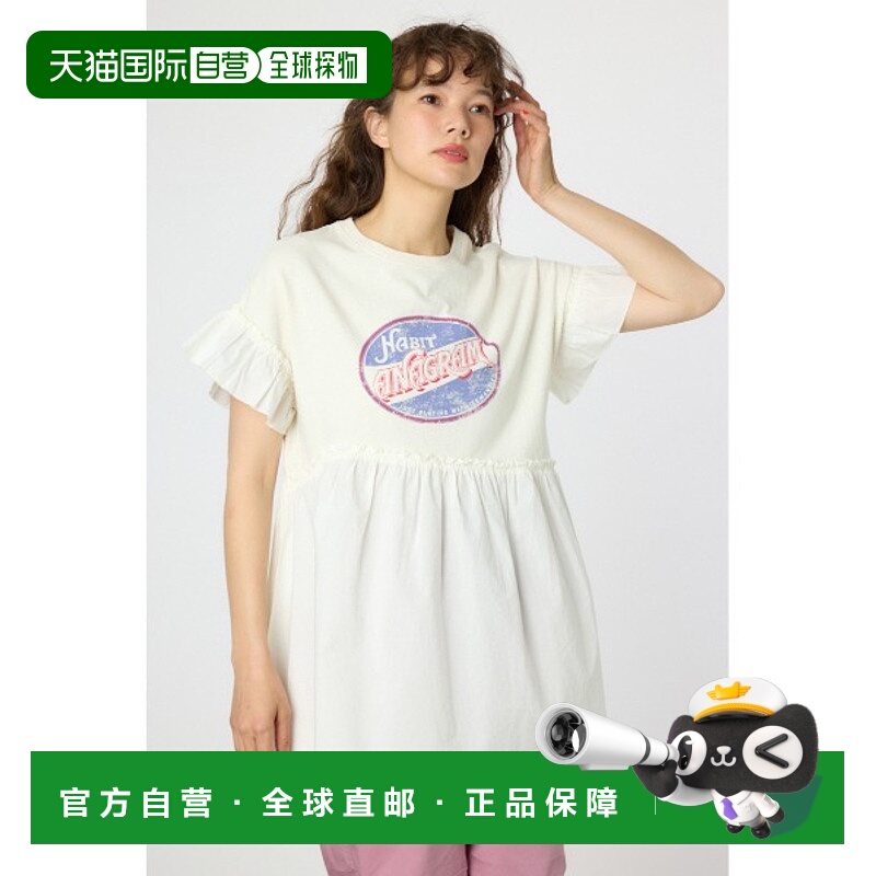 1h可退 日本直邮RODEO CROWNS WIDE BOWL 女士圆形印花荷叶边上衣