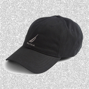 自营 Nautica 男士 J 级刺绣帽 - 纯黑色 奥莱直发诺帝卡帽子美国