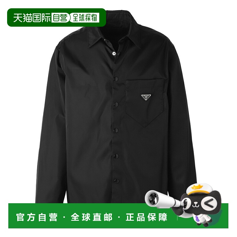 日本直邮Prada 男士黑色尼龙衬衫夹克 (sc514 1wq8 f0002) [AW]