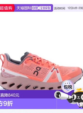 自营欧洲直邮ON昂跑 CLOUDSURFER TRAIL女士焰红色/尘粉色网布缓