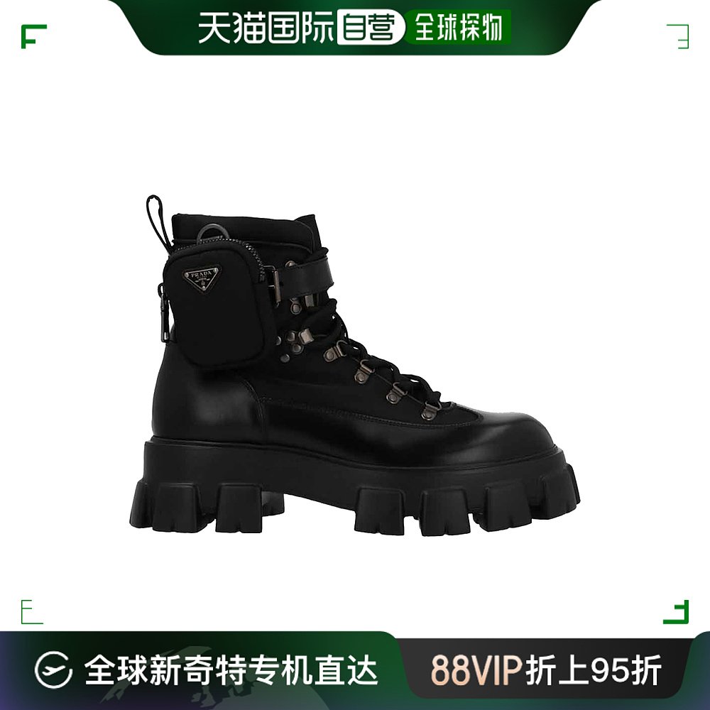 【99新未使用】香港直邮PRADA 男士黑色战靴 2UE009-3FLR-F0002