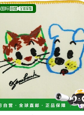 【日本直邮】丸真 OSAMU GOODS 粉彩狗和猫手帕 100％纯棉 081500