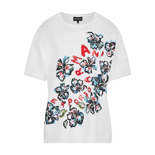 Emporio Armani 花卉印花T恤 3L2T8B2JQ4Z
