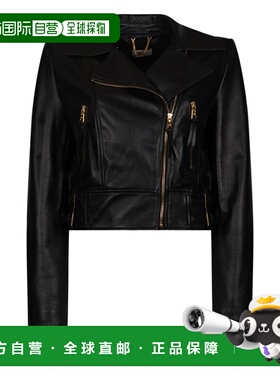 1h可退 香港直邮潮奢 Elisabetta Franchi 女士 皮革机车夹克 GD5