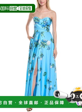 自营 Rene Ruiz Faille礼服-蓝色 美国奥莱直发新款连衣裙长裙