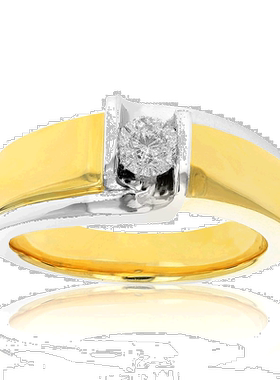 自营vir jewels1/2 克拉男士钻石订婚戒指 18K 黄金和铂金 - 白色