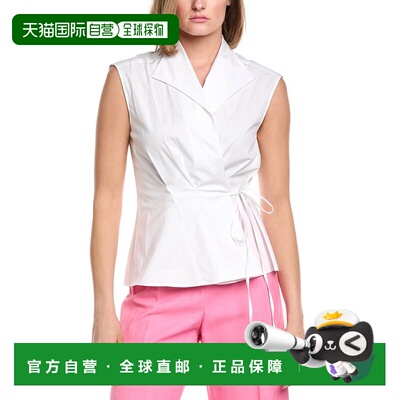 自营Carolina Herrera Wrap Top - white 美国奥莱直发上衣女装