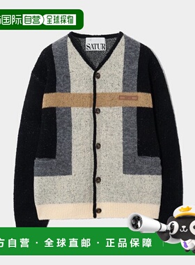 韩国直邮SATUR设计师款大气简约日常休闲个性开衫SA23FWMK29BK