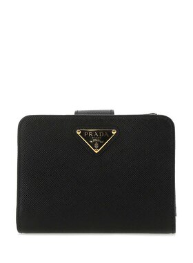 PRADA 女士钱包 1ML018QHHF0002 CO 黑色 Logo wallet in black
